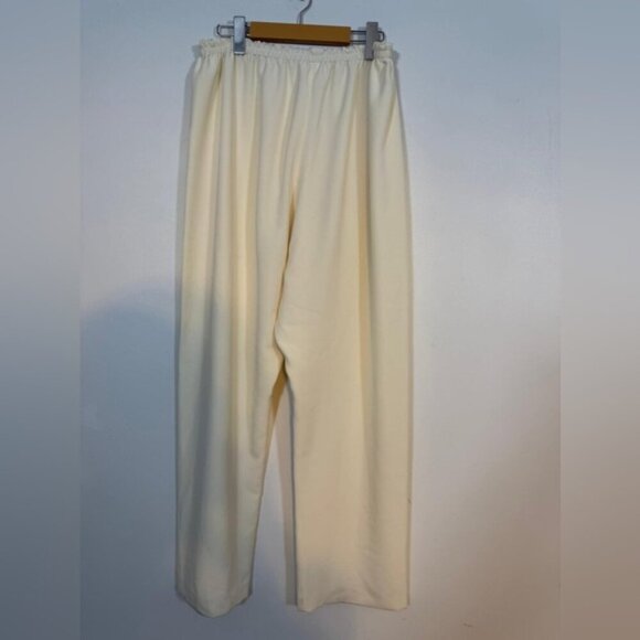 Cream Wide-Leg Straight Leg Pants - XL - MACK - Picture 2 of 6